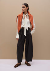 Brown Barrel-Leg Pant