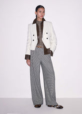 Ivory Houndstooth Extreme Tapered Pant
