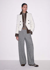 Ivory Houndstooth Extreme Tapered Pant