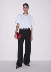 Black Pintuck Taper Pant