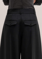 Black Pintuck Taper Pant