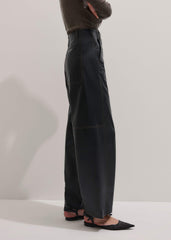 Black Leather Extreme Tapered Pant