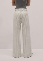 Ivory Striped Leg Elongator Pant