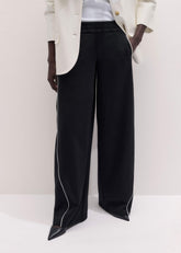 Black Wide Barrel Track Pant