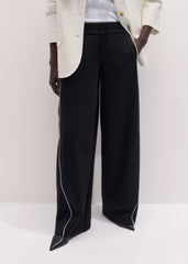 Black Wide Barrel Track Pant