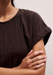 Brown Cheesecloth T-Shirt