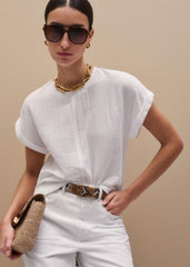 White Cheesecloth T-Shirt