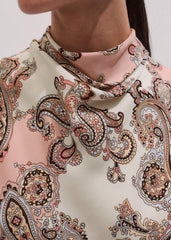 Pink Silk Draped Neck Top