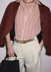Pink Stripe Summer Blouse