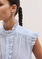 ME+EM's Blue Soft Stripe Blouse