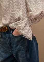 Cream Silk Delicate Cowl Neck Blouse