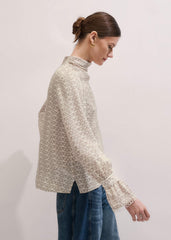 Cream Silk Delicate Cowl Neck Blouse