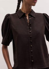 Brown Feminine Sleeve Blouse