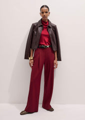 Red Silk Satin Halterneck Sleeveless Top