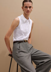 White Collared Layering Tank