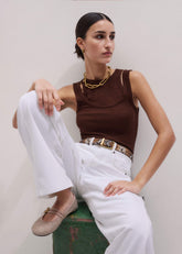 Cinnamon Brown 2-In-1 Vest