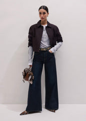 Gray Double-Layer Look Long Sleeve Top