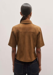 Brown Paneled Shirt