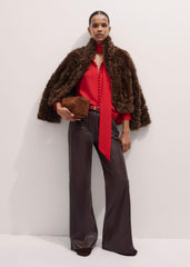 Red Silk Button Layering Shirt + Tie
