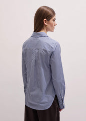 Navy Stripe Frill Collar Forever Shirt