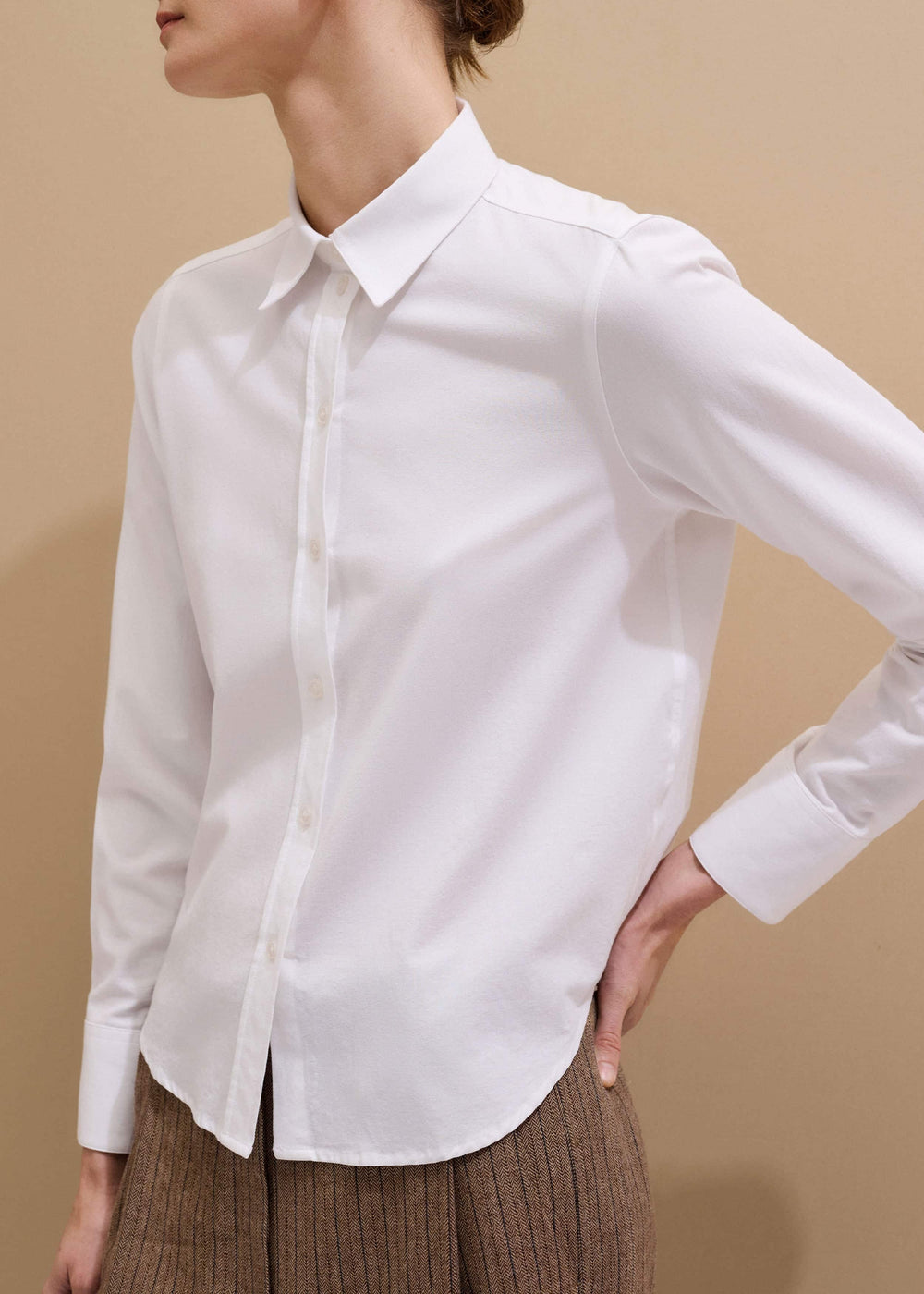 White Travel Layering Shirt