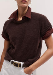 Cinnamon Brown Turn-Up Cuff Shirt