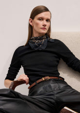 Black Cotton Rib Perfect Basic Top