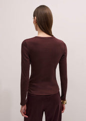 Red Cotton Rib Perfect Basic Top