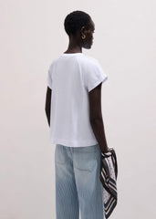 White Open Placket Swing Top