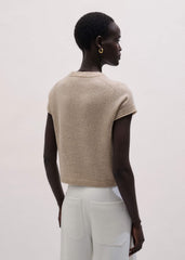 Oatmeal Cashmere Shrunken Knit Baby Tee