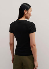 Black Ultimate Fitted Rib Crew Neck Tee
