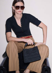 Black Short Sleeve Henley Top