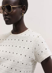 Cream Cutout Baby Tee