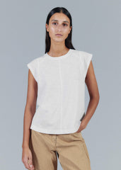 White Cap Sleeve Crew Neck Swing Tee