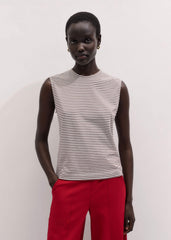 Brown Scarf Neck Tank