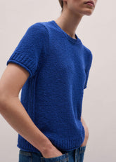 Blue Straight Knit Tee