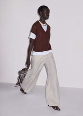 Cinnamon Brown V-Neck Baby Tee