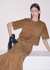 Brown Luxe Boxy T-Shirt