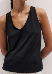 Black Scoop Neck Vest