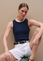 Navy Ultimate Crew Neck Perfect Basic Tank
