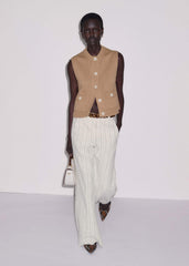 Brown Straight Crop Vest
