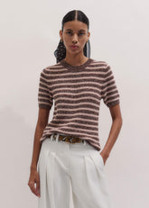 Cinnamon Brown Straight Knit Tee