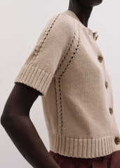 Stone Short Sleeve Cardigan
