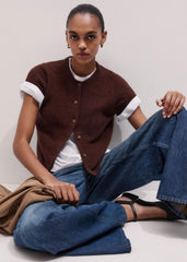 Cinnamon Alpaca Button-Through Knit Baby Tee