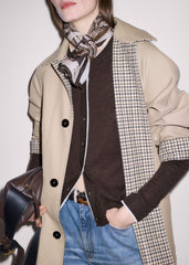 Brown Barely There Contrast Slim Cardigan