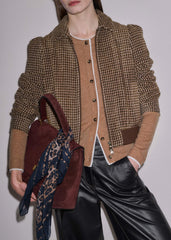 Camel Brown Barely There Contrast Slim Cardigan