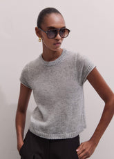 Gray Merino Cashmere Silk Straight Baby Tee