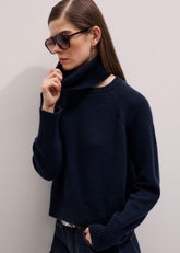 Navy Raglan Sweater + Snood