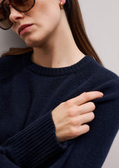 Navy Raglan Sweater + Snood
