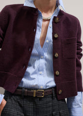 Red Button-Through Straight Cardigan